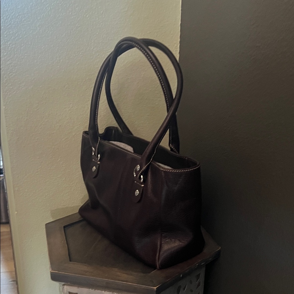 1 hour sale ♠️ Kate Spade, Elegant Dark Brown Leather Tote Bag - Picture 7 of 11